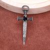 Blucome Vintage Sword-shaped Black Brooch Pins Women Brooch for Coat Suit Lapel Pins New Year Gift