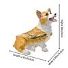 2.6-inch Corgi Figurine Dog Trinket Box, Hinged Jewelry Box, Golden Crystal Enamel, Animal Home Decor, Spicy Day Gift for Dog Lovers