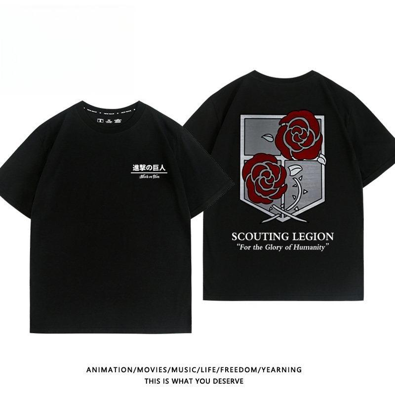 Attack on Titan Anime Wings of Freedom Printed Tshirt Unisexs and Womens Tshirt Unisexs Top Sports Tshirt 2026 Summer New Tee S