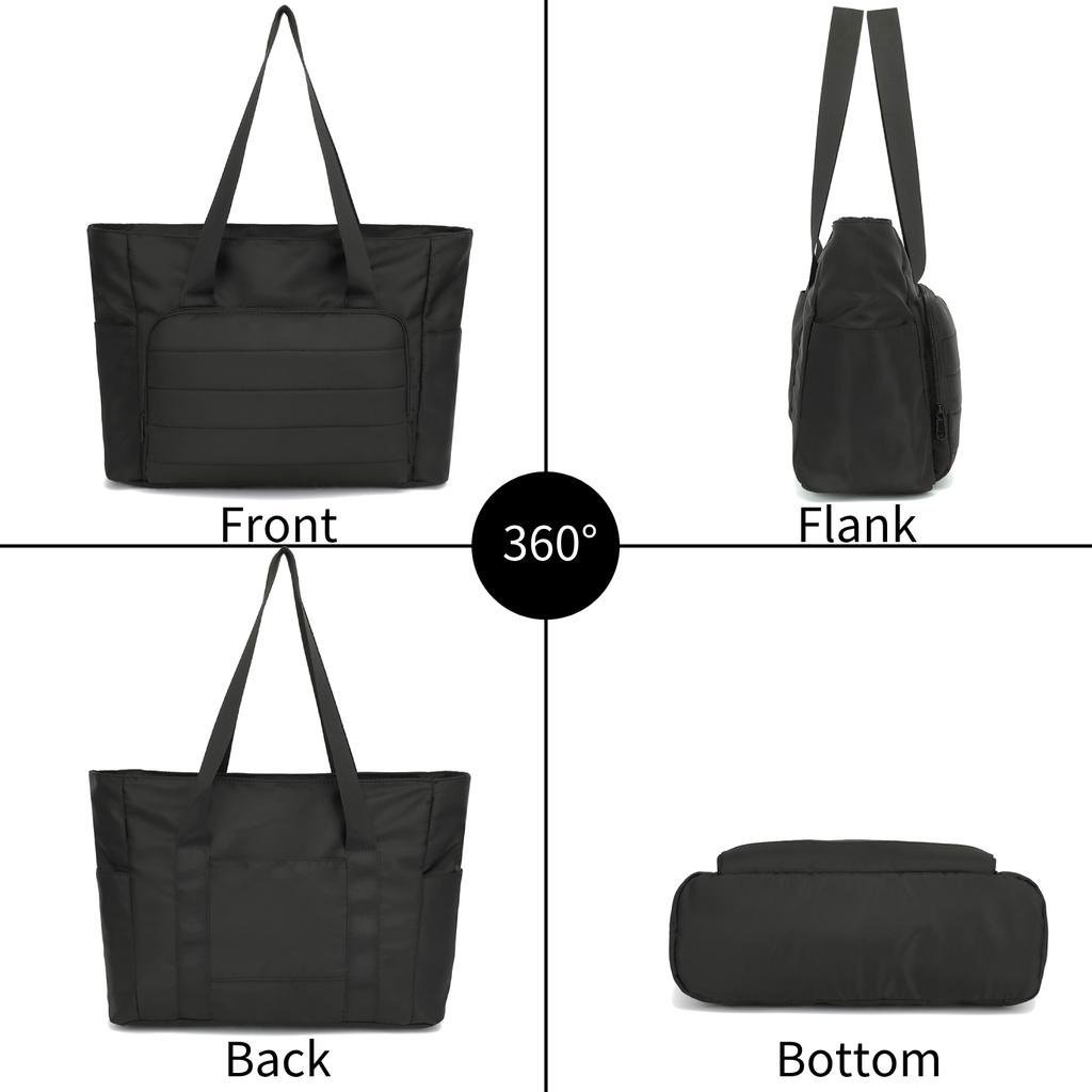 Women's 15.6 Inch Laptop Tote Bag in Classic Nyl, Large Capacity with Frt Pocket, Casual Business Travel Bag