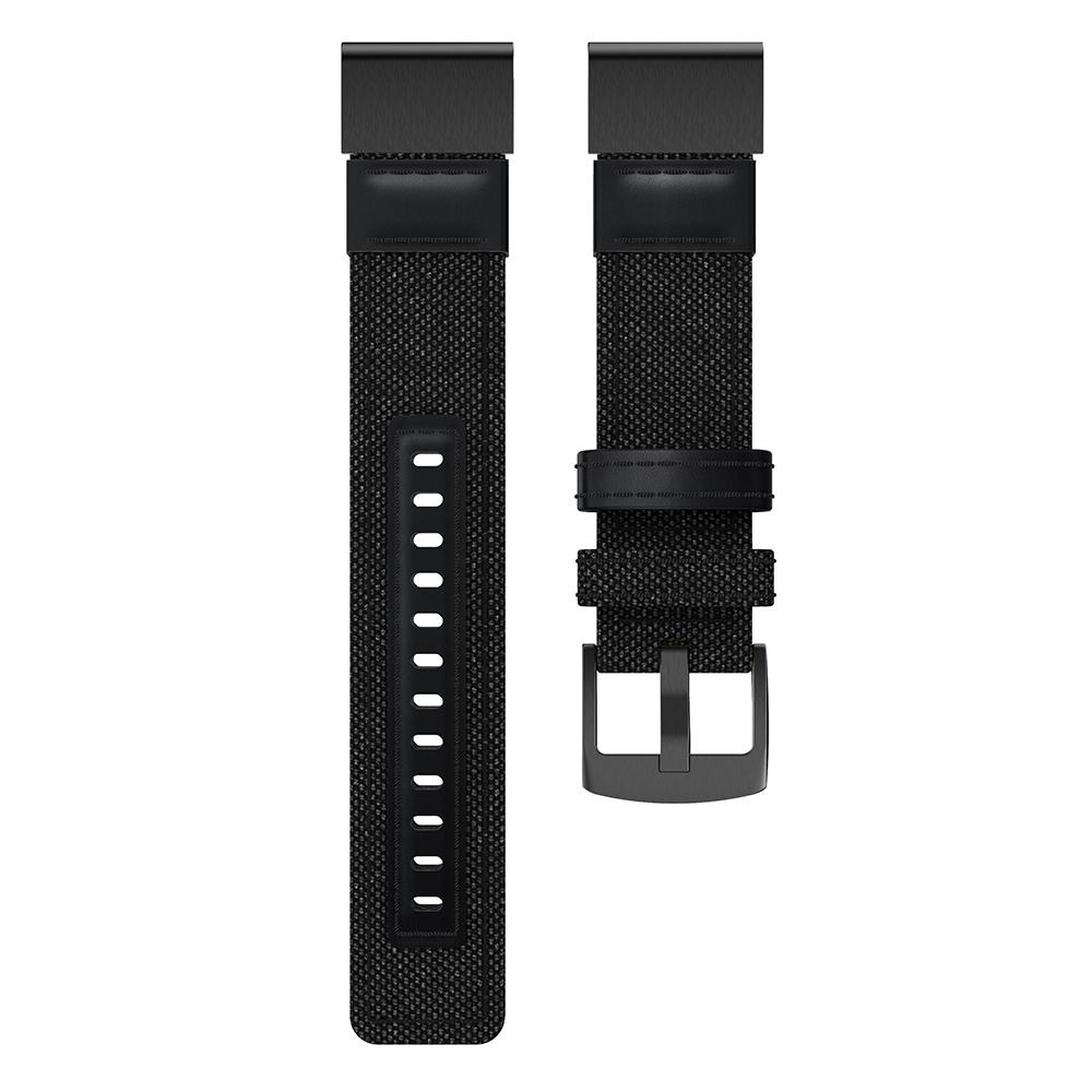 For Garmin Fenix 5X/Fenix 5X Plus/Fenix 3/Fenix 3 HR Watch Band Canvas Jean+Genuine Leather Sports Watch Strap