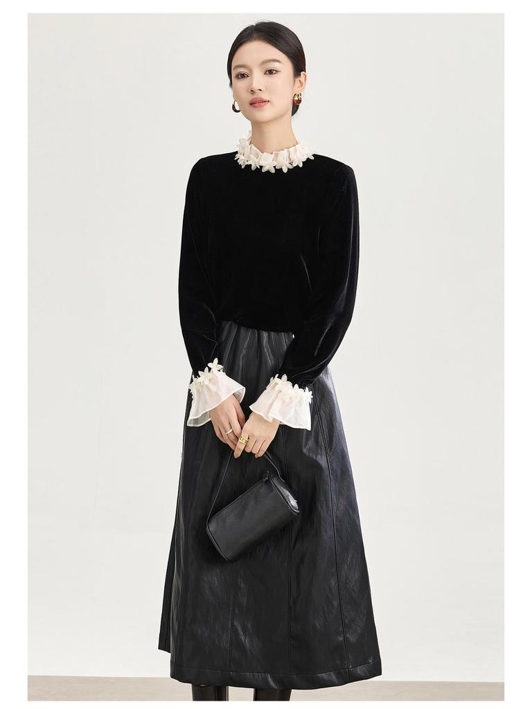 Französische Romantik Chic Spitze Kragen Stoffhemd - Herbst/Winter Stil