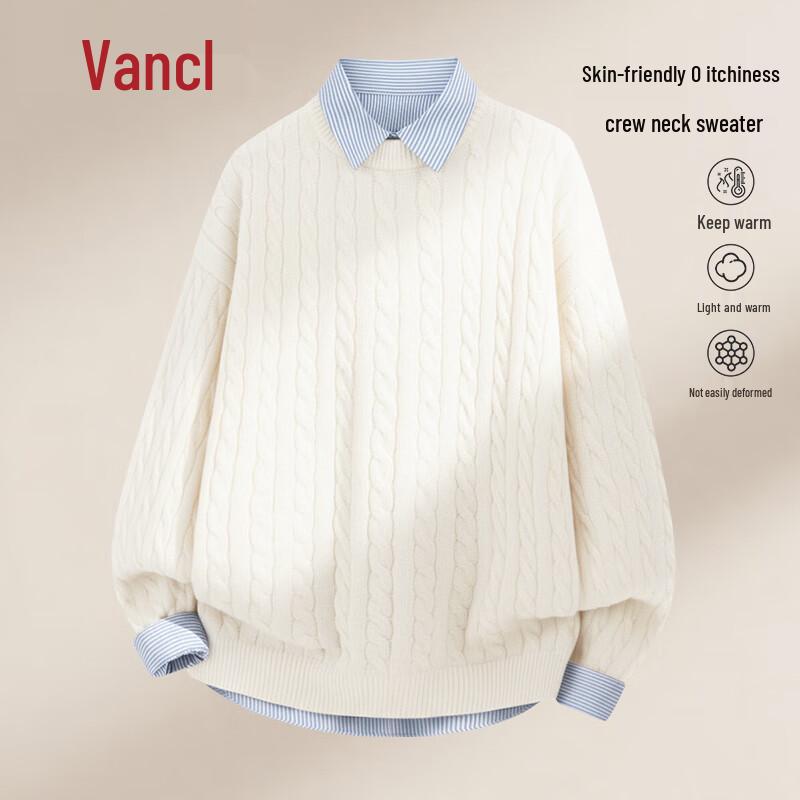 

VANCL Men s Cable Knit Round Neck Sweater 2XL