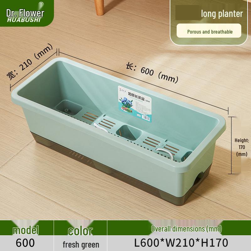 Rectangular Indoor/Outdoor Plastic Planter with Water Tray for Vegetables and Flowers