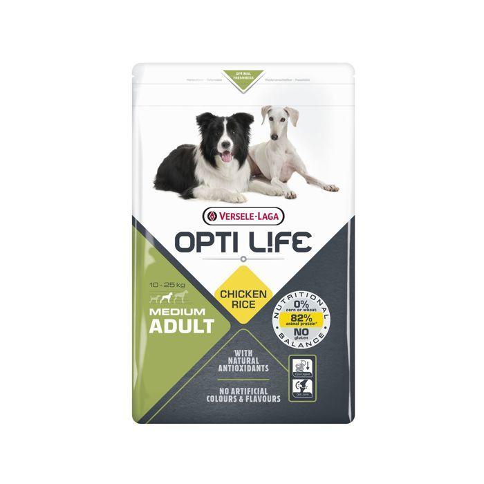 Croquettes Chien - Opti Life - Poulet - Adulte - Moyen - 2.5 Kg