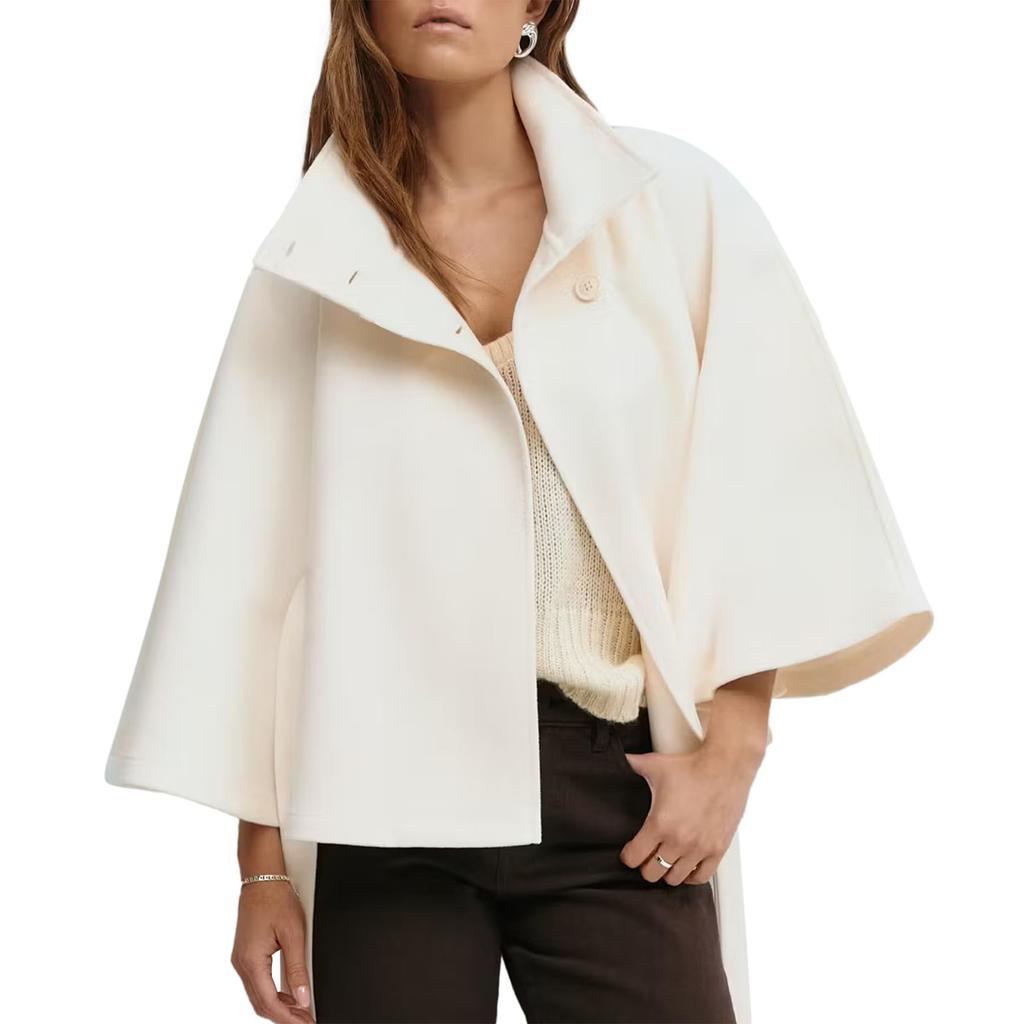 Women's Fashion Solid Color Hooded Button-Up Belted Trench Coat Jacket