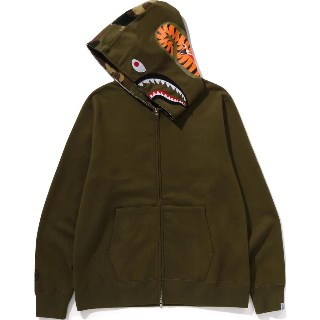 Bape A Bathing Ape Shark-pattern Hooded Zip-up Sweatshirt Unisex 0ZXSWM115005N