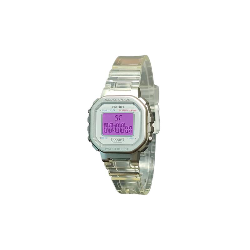 CASIO Customized watch modified series purple mirror gray resin case waterproof 200 meters F-91WS-8 modified-entropy F-91WS-BaiSeBiaoPanZiSeBiaoJing