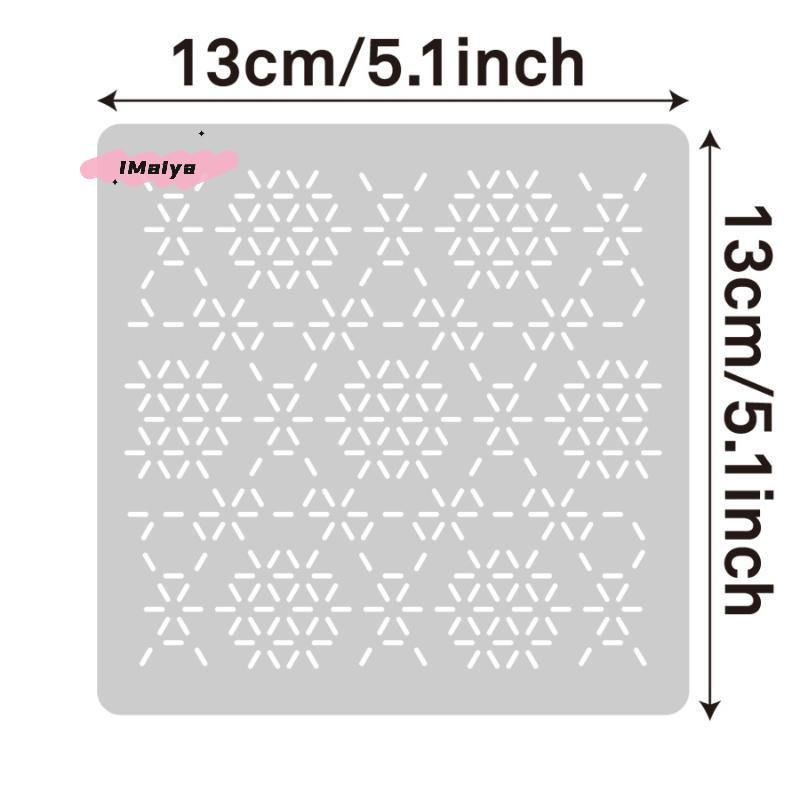 8/9/24/32 Pezzi Modelli per Ricamo Sashiko Riutilizzabili Stencil per Cucito su Animali Domestici Modelli di Ricamo Fai-da-te Modello Geometrico a Linea per Trapuntatura