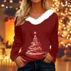 Long Sleeve Shirts For Women Cute Tops Christmas Prints Tees Blouses Casual Plus Size Basic Tops Pullover