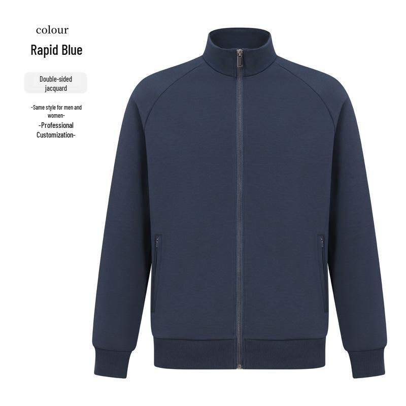 

Double-Sided Jacquard Zip-Up Sweatshirt with Custom Logo and Embroidery S