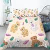 Funny Cartoon Animals Duvet Cover With Pillowcases Bear Chicken Rabbit Lions 3D Print Toddler Bedding Set For Kids Teens Decor