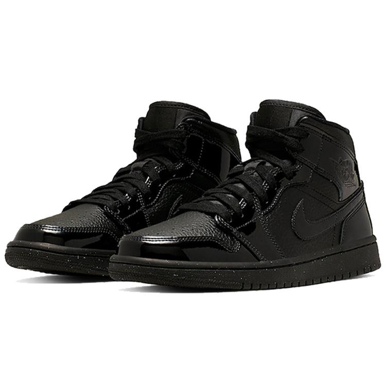 (WMNS) Air Jordan 1 Mid Patent 'Triple Black' Women's BQ6472-003