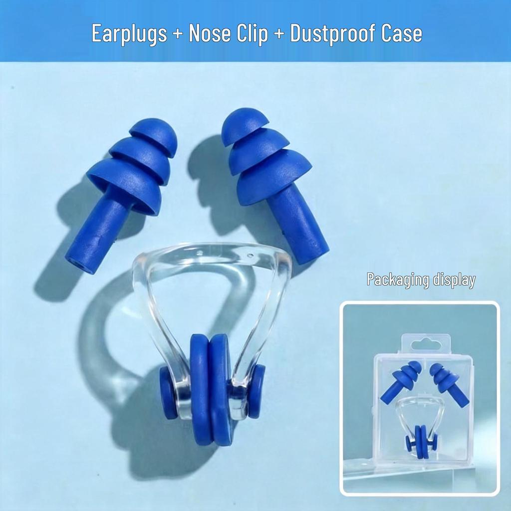 Diving Nose Clip & Earplug Set for Adults & Kids - Professional Silicone Waterproof Swimming Gear