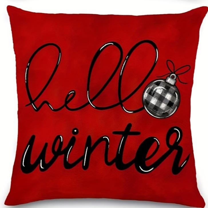 Festliche Weihnachtskissenbezüge: Schneemann-, Noel-, Hallo Winter- und Rudolph-Designs! Sofakissenbezug Neujahrs-Heimdekoration