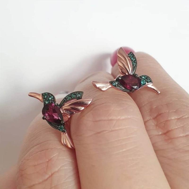 Huitan Cute Colorful Birdie Long Chain Women Dangle Earrings Dance Party Girl Fashion Accessories Delicate Little Bird Earrings