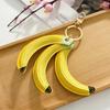 New Cute Banana Peach Shape Bag Pendant Personality Design Fruit Keychain Pendant Fashion High Quality Pu Versatile Pendant Gift