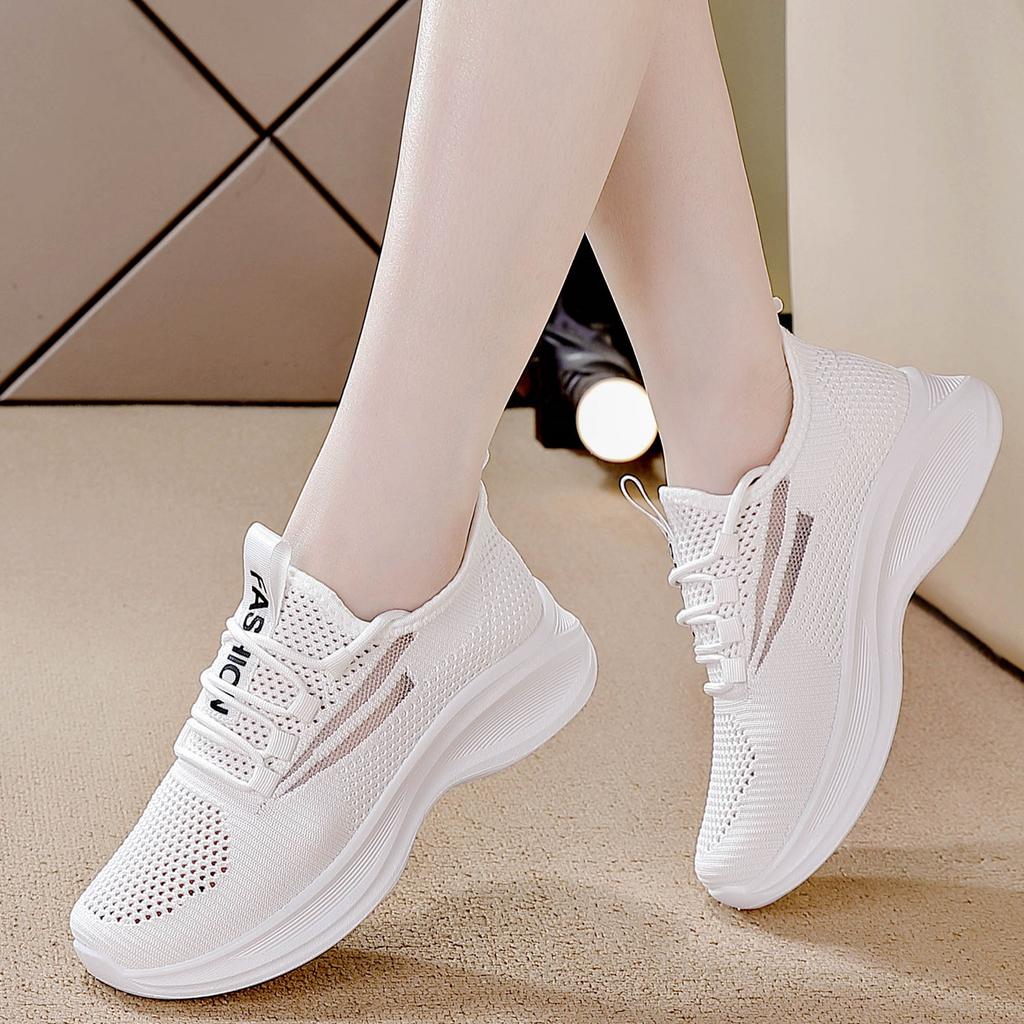 Letní prodyšné duté dámské boty ploché nízké slip-on běžecké boty ležérní boty