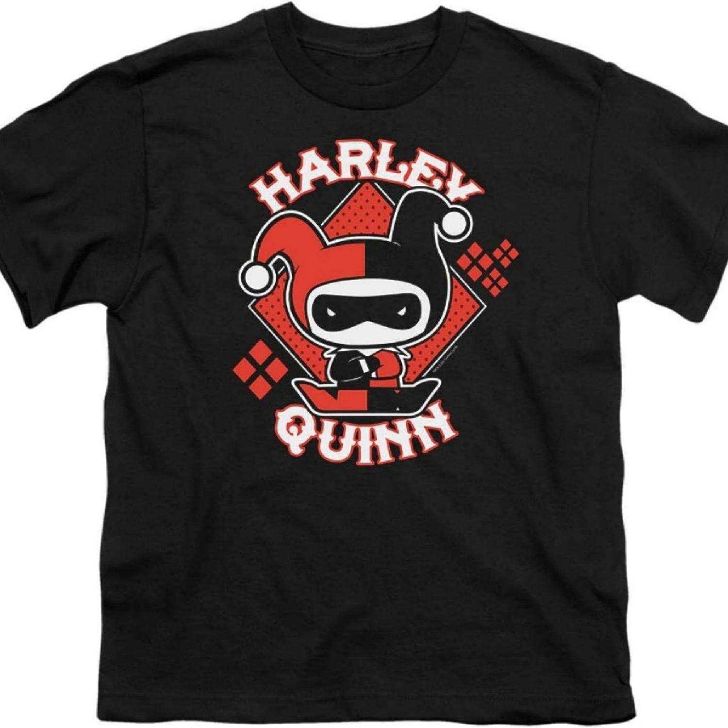 Popfunk Футболка с Харли Квинн Чиби для Детей и Подростков и Наклейки, Размер M XXXXXL разноцветный