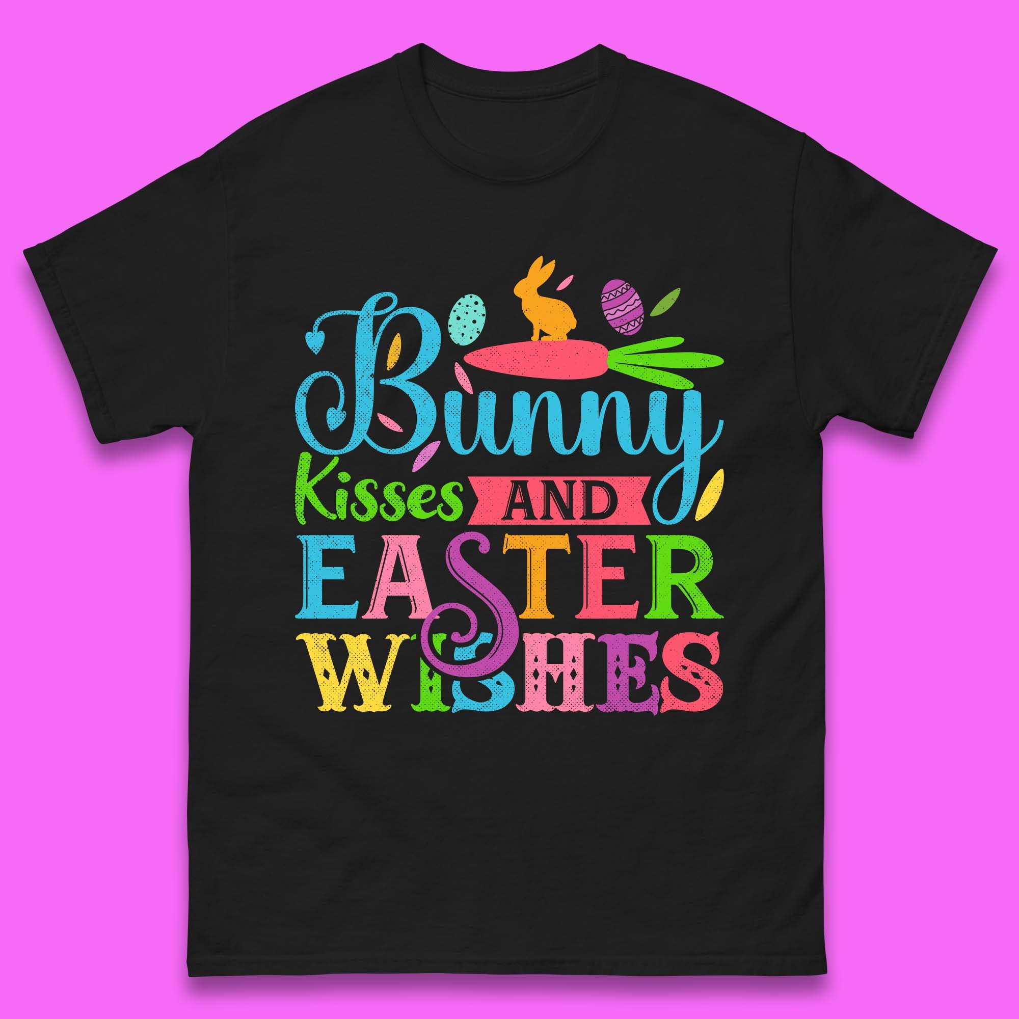 Bunny Kisses And Easter Wishes Mens T-Shirt Womens Tops Tees S