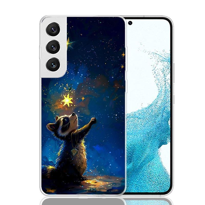 Waschbär Niedliches Tier Handyhülle Für Samsung Galaxy S26 Ultra S23 S24 S25 Edge S20 FE S21 S22 Plus Weiche Druck Hülle Abdeckung Fundas G