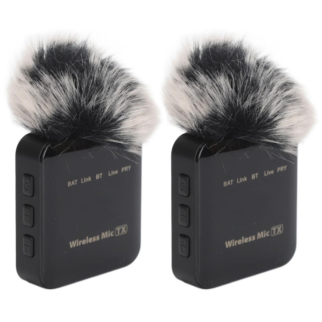 Dual Wireless Lavalier Microphone for Phone Laptop Computer Omnidirectional Lapel Microphone for Video Recording