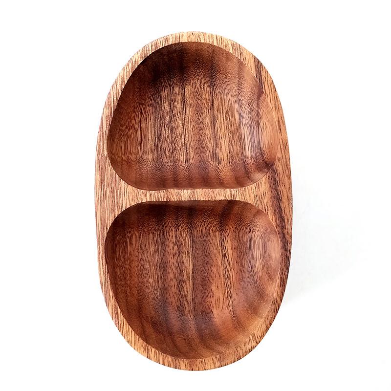 Acacia Wood Double-Compartment Serving Tray