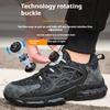 Steel Toe Shoes for Men Construction Site Safety Shoes with Rotary Button Puncture Proof Shoes Anti Puncture Safety Sneakers