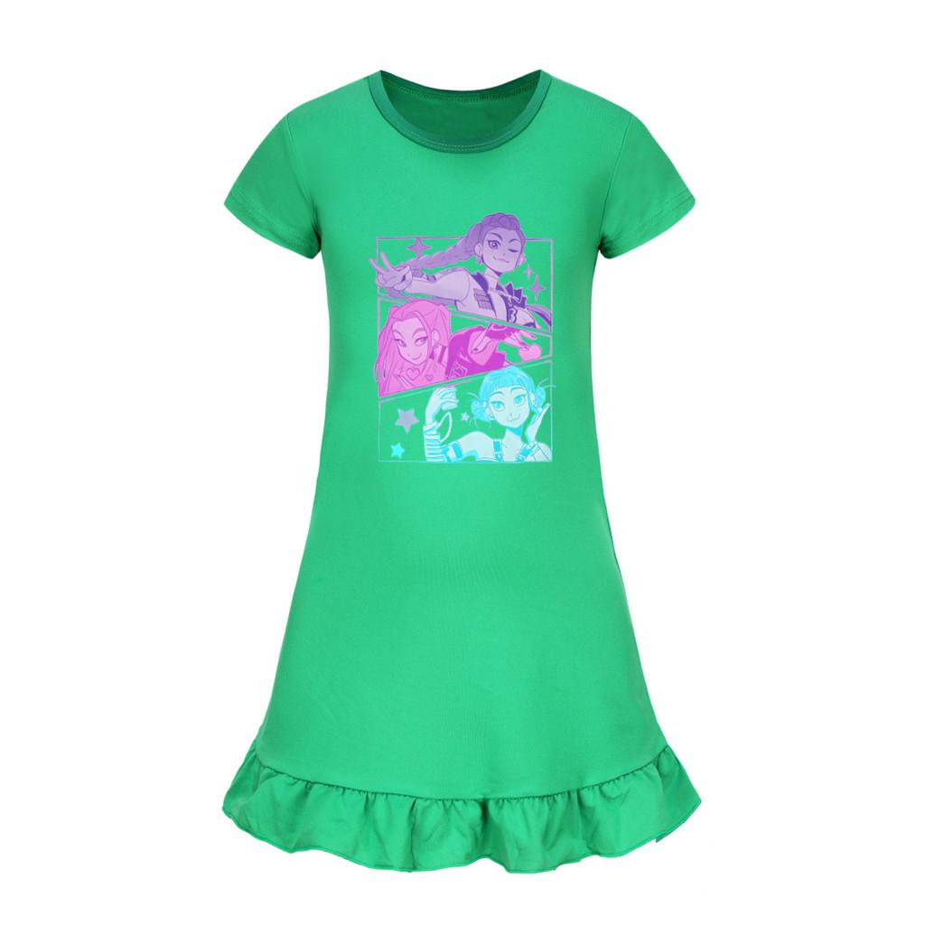 5160 Kids Girls Mira Zoey Rumi Printed Ruffle Short Sleeves Casual Dress