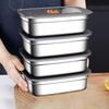 Stainless Steel Camping Lunch Box Sealed Microwave Suitable Leak-proof Large Capacity Refrigerator Freezer Storage Box