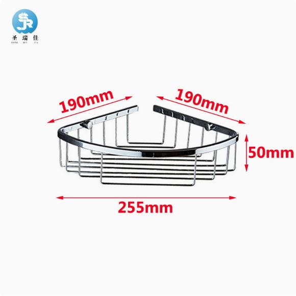 Stainless Steel Triangular Fan-Shaped Storage Rack Bathroom Hardware Pendant Mesh Basket Corner Rack Metal Bathroom Rack