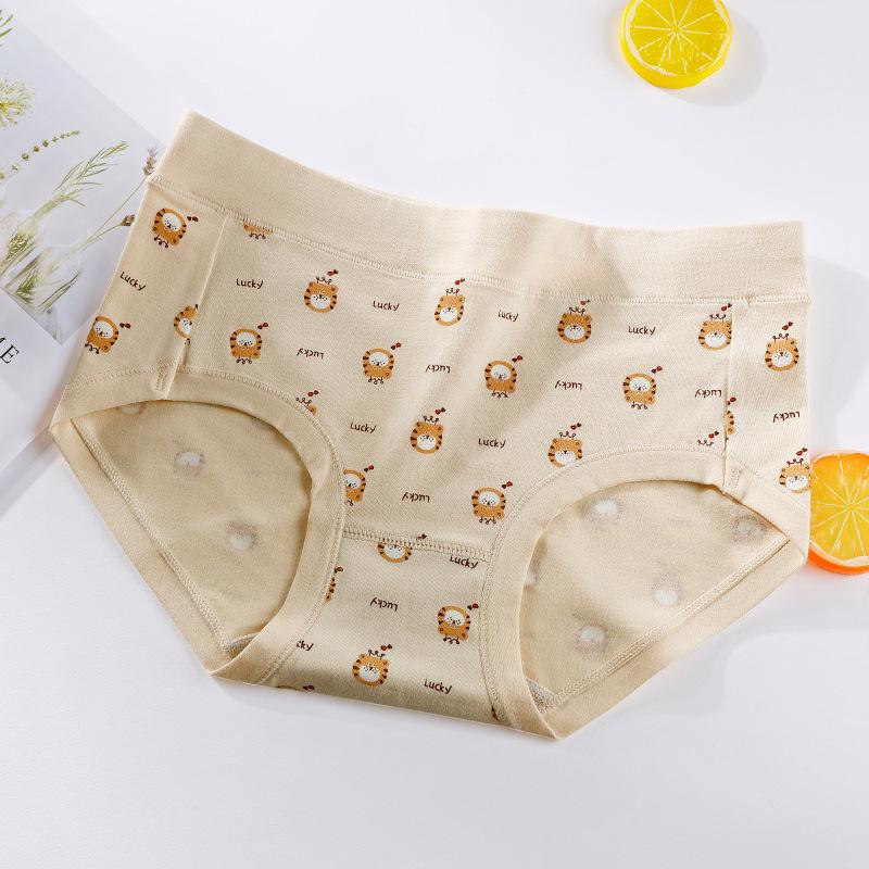 Cotton Printed Mid-Waist Women's Underwear - Cute Thongs