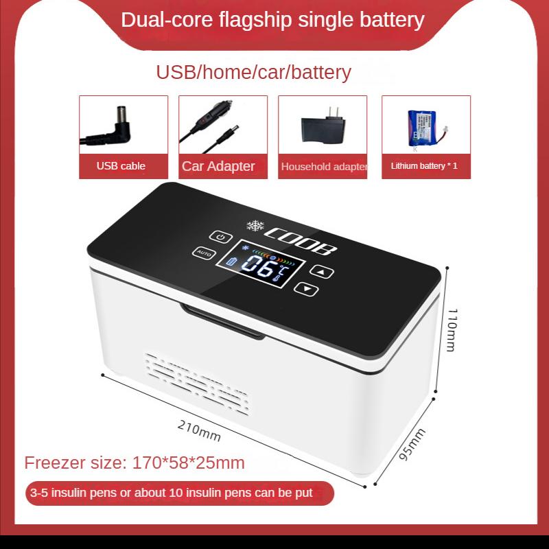 Tragbarer Reise-Medizin-Gefrierschrank, Diabetiker-Insulin-Kühlschrank, Mini-Kühlschrank, Kofferbox, Kühlbox für Autoreisen und den Heimgebrauch