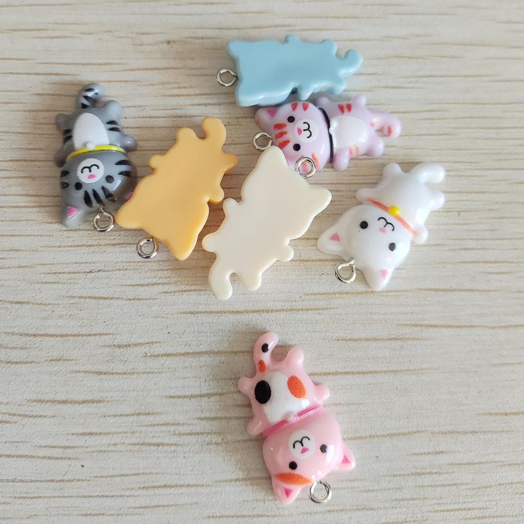 14Pcs Mix Resin Cat Charms Pendant For Jewelry Making Diy Necklace Bracelet Earrings Key Chain Accessories