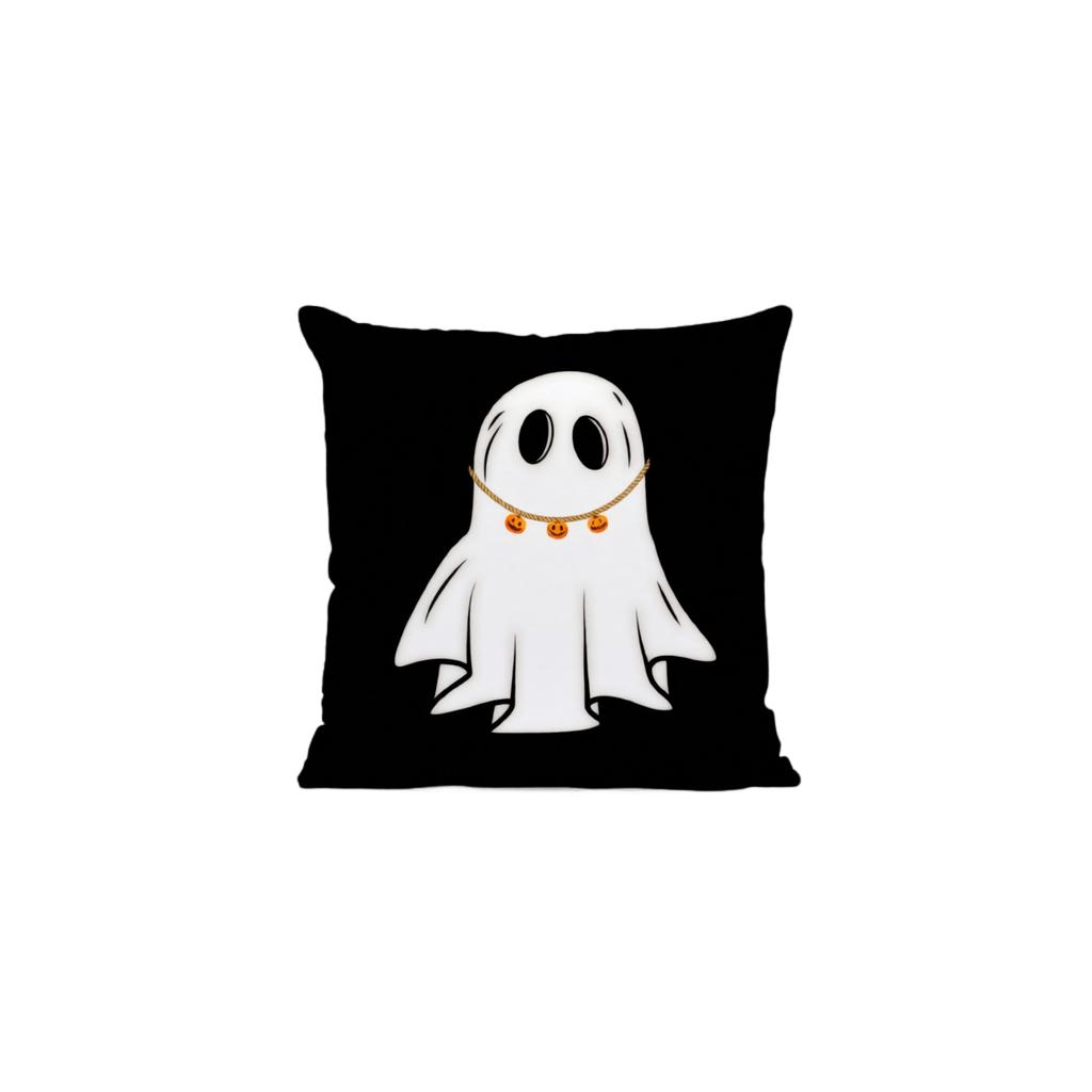 Halloween Pillow Cover 45x45cm Ghost Pumpkin Pattern Decorative Throw Pillow Case for Sofa Living Room Home Party Festival Decoration