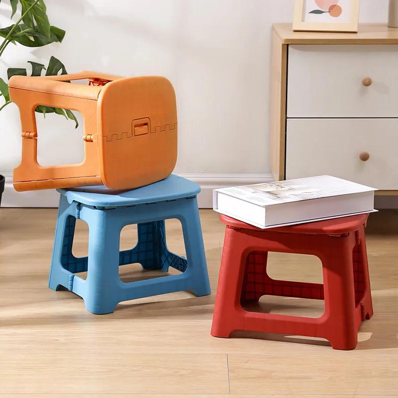 Tragbarer Klapphocker für den Haushalt im japanischen Stil, Kinderhocker aus Kunststoff, für Outdoor-Camping und Angeln