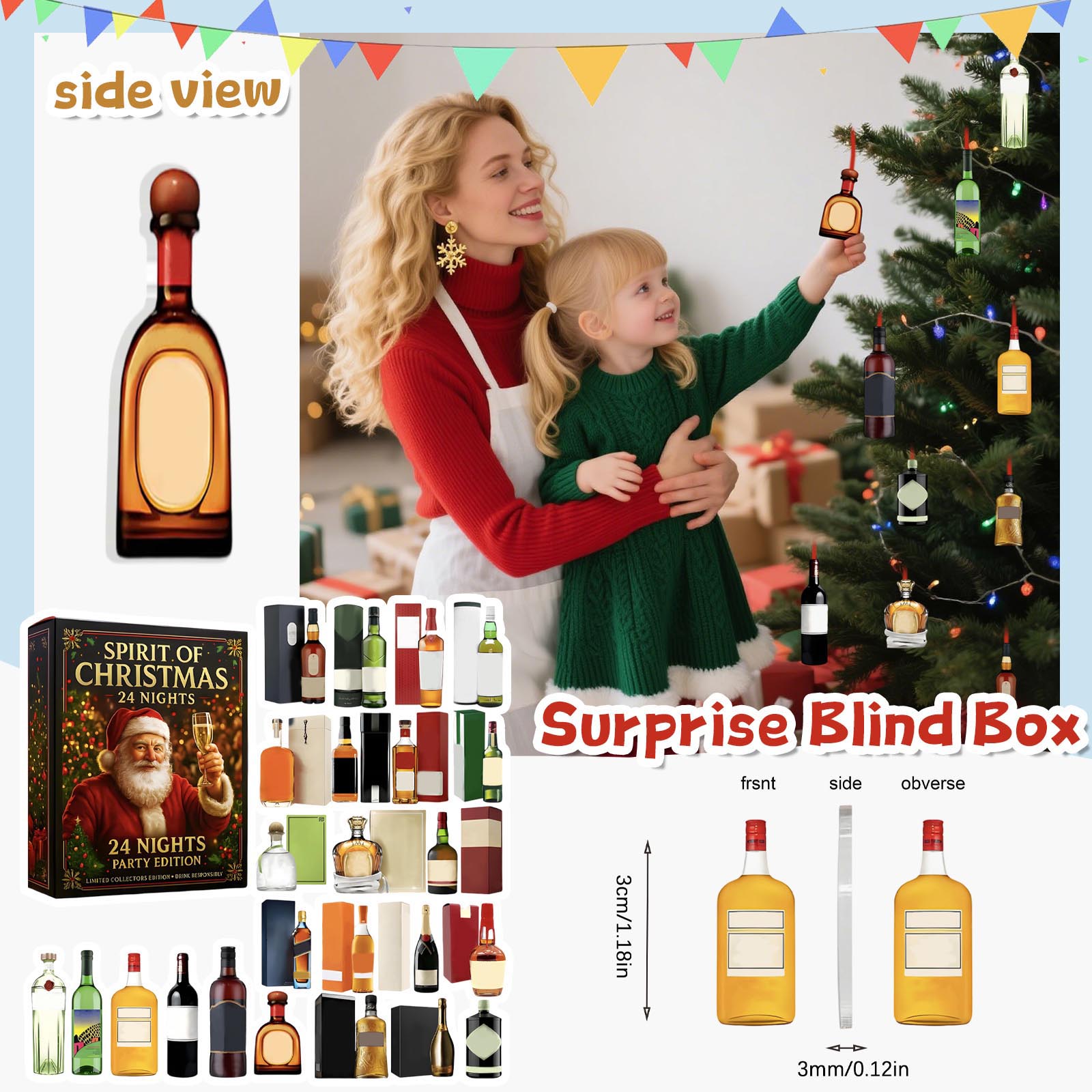 

2D Acrylic Pendant Surprise Box, Advent Calendar, Surprise For Friends And Family One Size