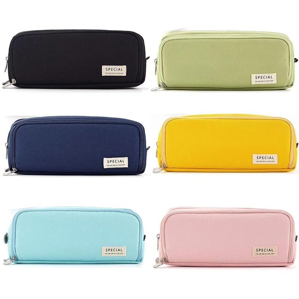 Kawaii Federmäppchen, großer Stauraum, 3 Fächer, beidseitig geöffnet, für Schüler, Schreibwaren, Schreibtisch-Organizer, Schulbedarf