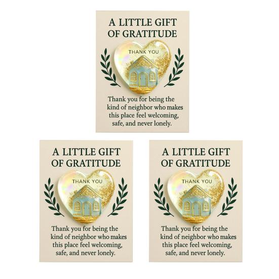 Thank You for Being The Kind of Neighbor Gift Little Heart Pocket Hug Token with Inspirational Card Appreciation Gifts for Neighbors