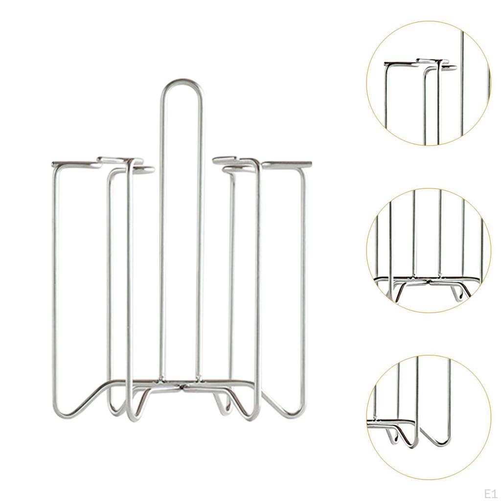 Glass Bottle Holder, Cup Drying Rack with 6 Hooks, Sturdy Coffee Mug Organizer for Tea