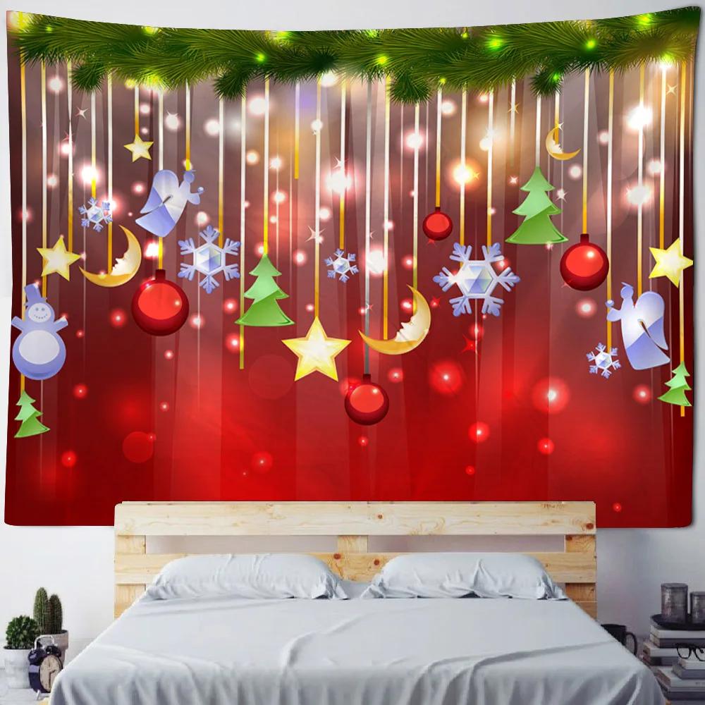 Kış Sabahı Ren Geyiği kardan adam Noel Ağacı Duvar Asılı Goblen Noel Duvar Asılı Ağaç Duvar Asılı Muhteşem Noel Ağacı Şömine Hediyeler