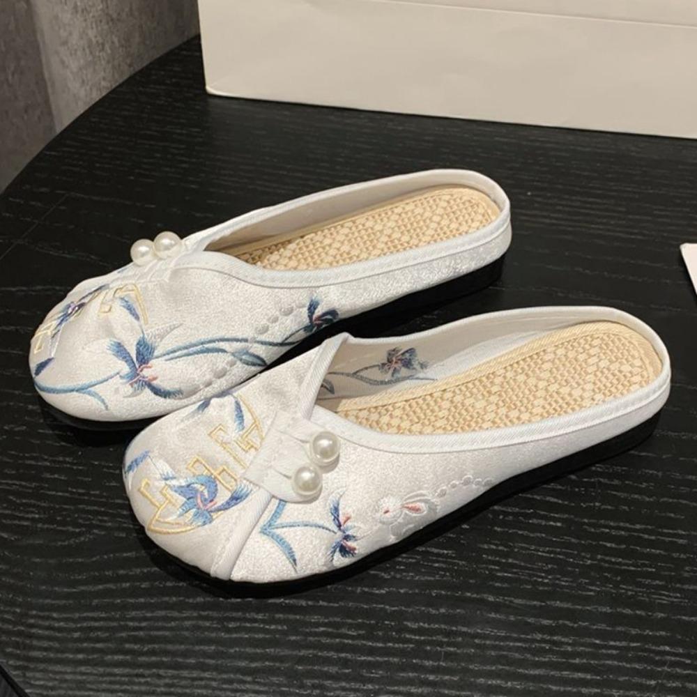 Slippers Woman Ethnic Style Baotou Slippers for Women with Soft Soles Vintage Women's Sandals Women's Home Slippers Outside