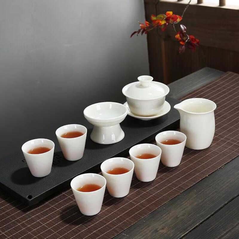 Elegant Dehua White Porcelain Kung Fu Tea Set