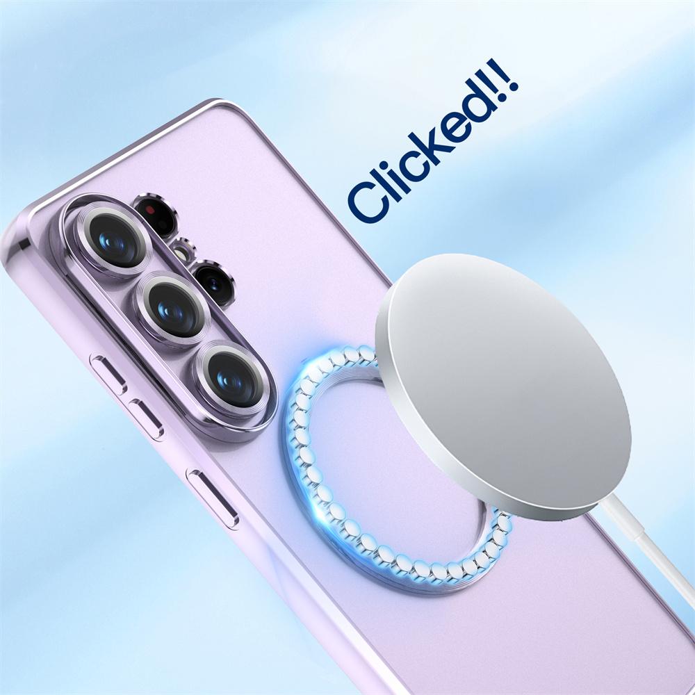 Custodia Sottile Magnetica Trasparente di Lusso per Samsung S26 Ultra S26 Plus Protezione Lente per Cover di Ricarica Wireless Magsafe