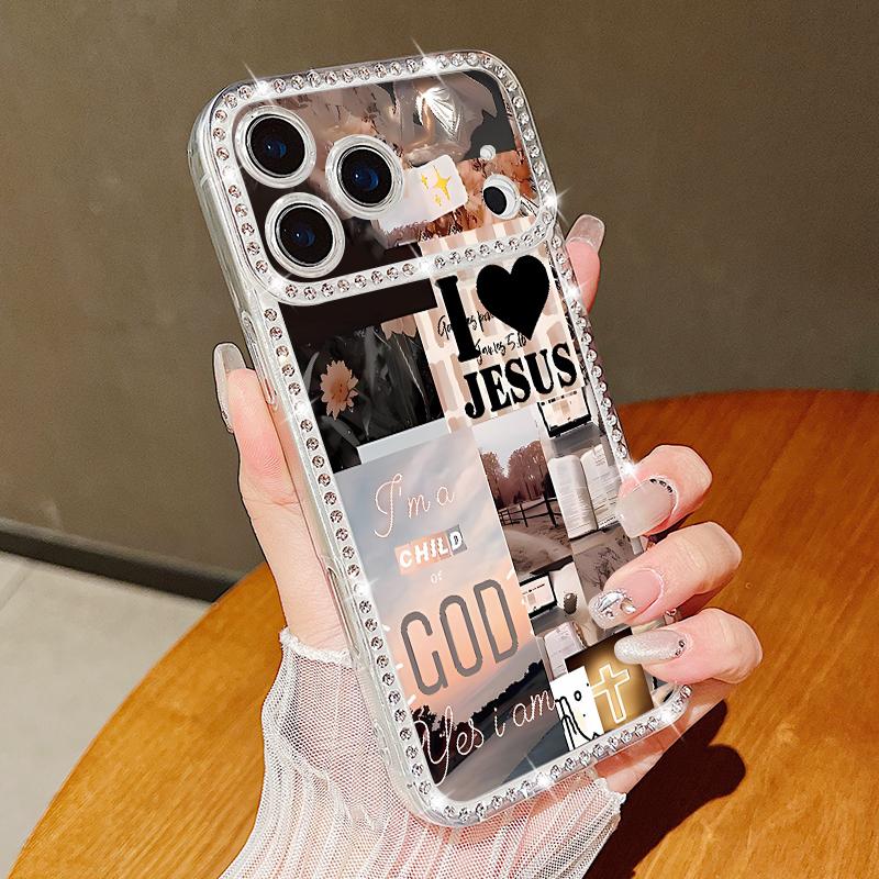Aircraft Pattern Bling Diamond TPU Case For iPhone 17 Air 16e 16 14 15 13 17 Pro Max 15 16 Plus 17 Shockproof Soft Silicone Phone Cover