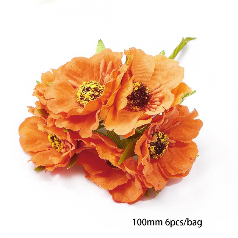 

Заколка для волос с двойным тычинковым цветком из оранжевой пены, аксессуары для DIY