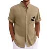 Men's Vintage Button Down Bowling Shirts Short Sleeve Summer Beach Shirt
