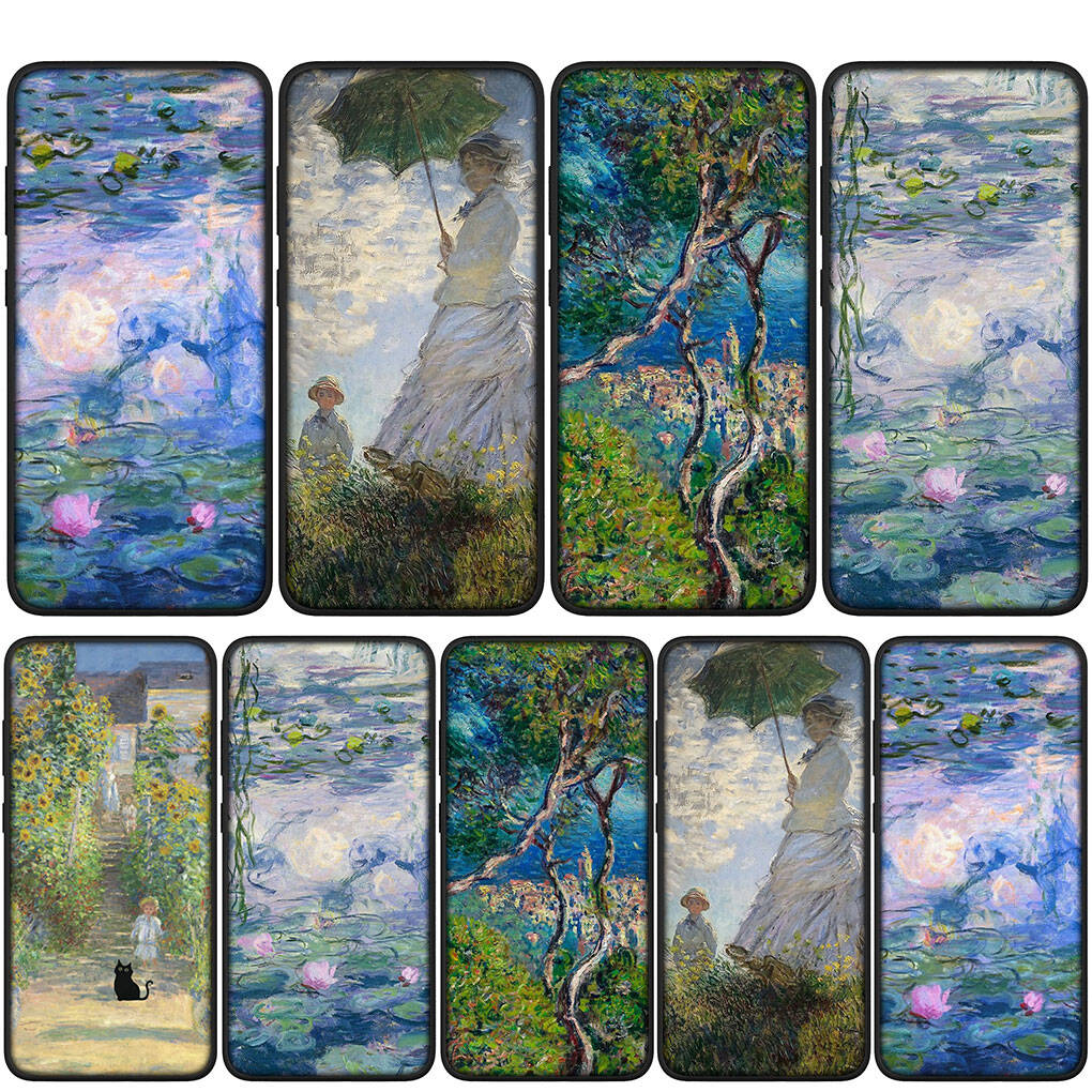 Cover for iPhone 17 16 15 Xiaomi Poco Redmi Note 14 13 12 11 Pro 16e Samsung Galaxy S25 S24 S23 OPPO Huawei Claude Monet Waterlily Cat Art Phone Case