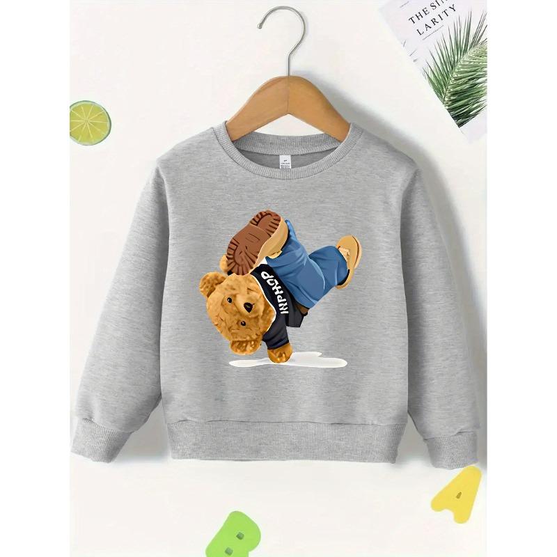 Kids Sweatshirt Cartoon Bear,Lively And Cute,  Round Neck of The Autumn And Winter Sweatshirt