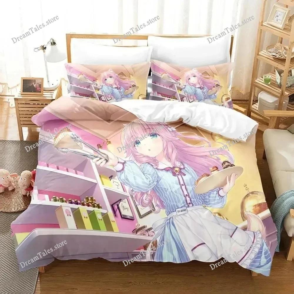 3D Print Anime Kawaii Girls Nekopara Bedding Set Single Twin Full Queen King Size Bed Set Aldult Kid Bedroom Duvet Cover Sets741